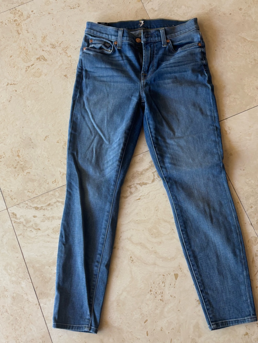 7 For All Mankind Dark Blue Skinny Jeans